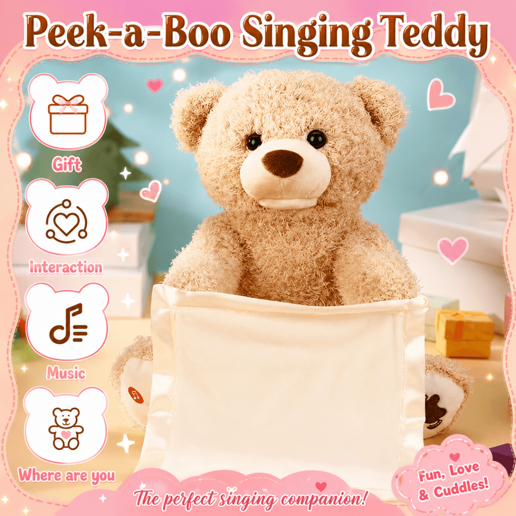 Playful Peek-a-Boo Stuffed Bear