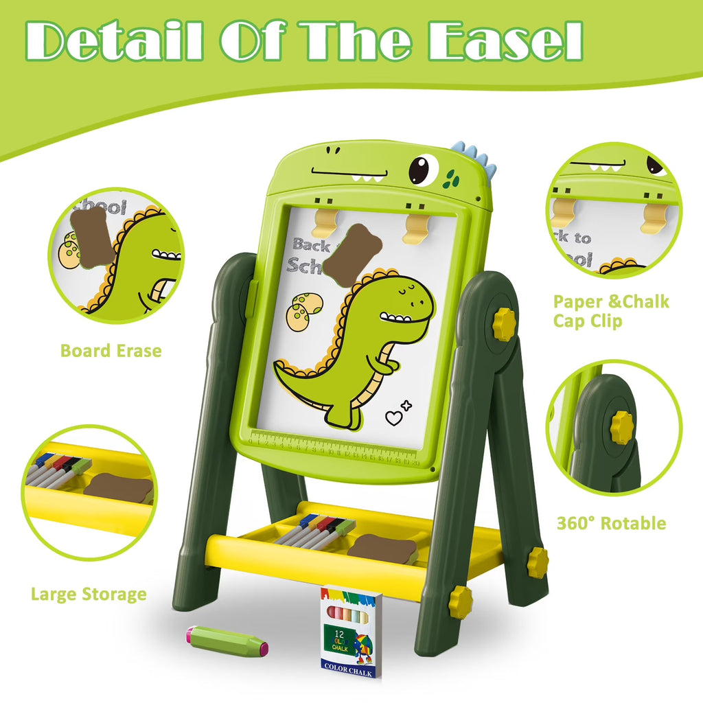 Artist Kids Dino Drawing Easel Board – Double-Sided Creative Learning Station