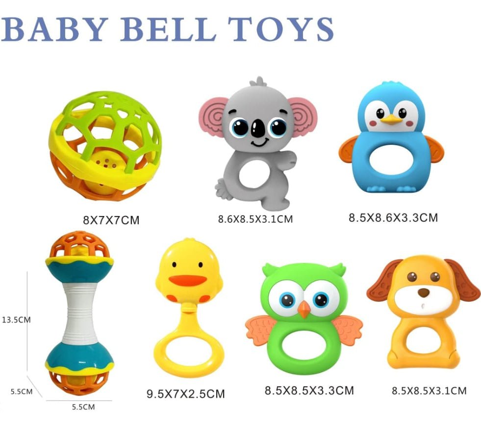 Baby Bell Rattles Set – Soft Sound, Easy Grip & Developmental Play