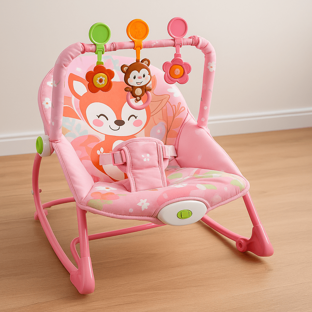 Baby Bouncer with Hanging Toys – Soothing Comfort & Playtime Fun