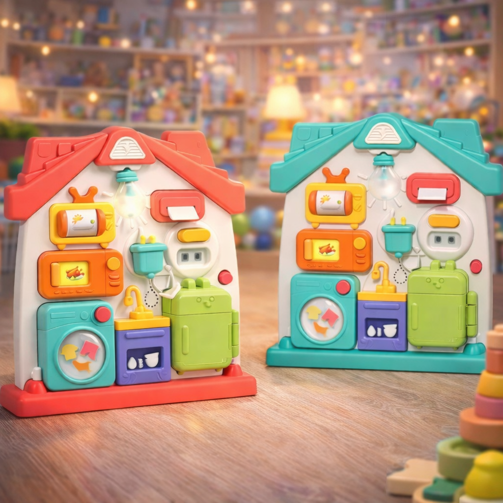 Baby Busy Board Multifunctional House – Interactive Learning & Sensory Activity Toy