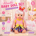 Baby Doll Care Set – Soft Body Doll with Feeding Bottle & Diaper