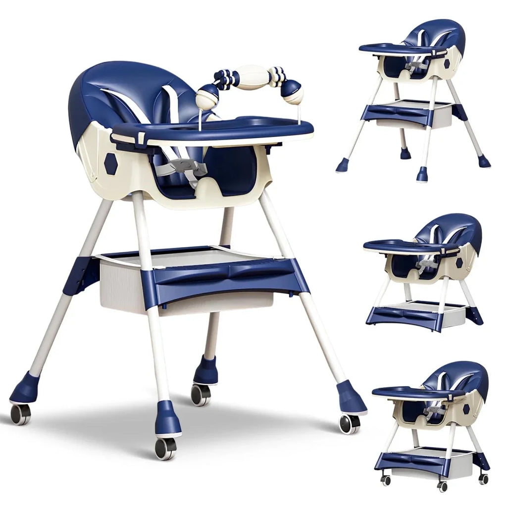 Kidilo Baby Feeding High Chair with Toy Bar & Storage