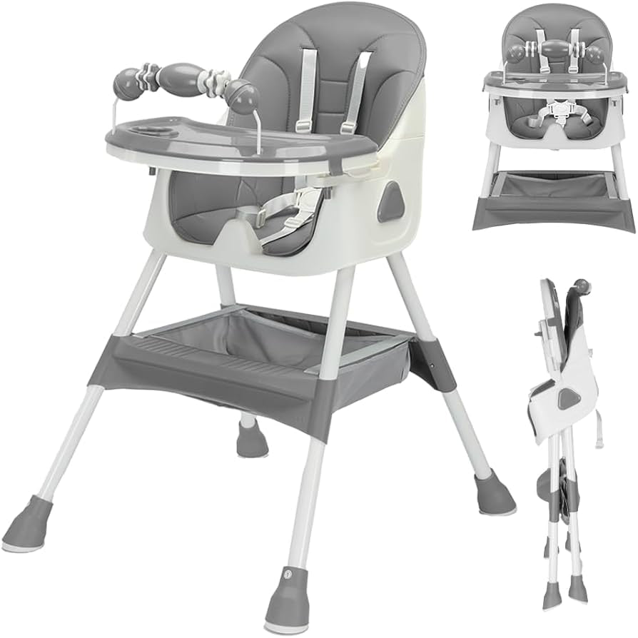 Kidilo Baby Feeding High Chair with Toy Bar & Storage
