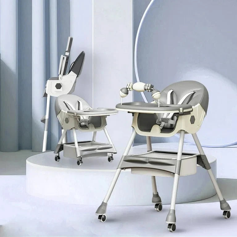 Kidilo Baby Feeding High Chair with Toy Bar & Storage