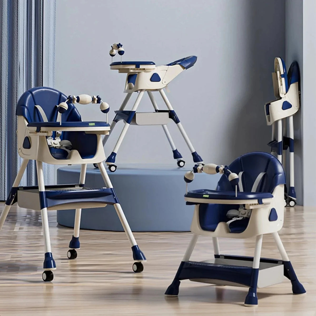 Kidilo Baby Feeding High Chair with Toy Bar & Storage