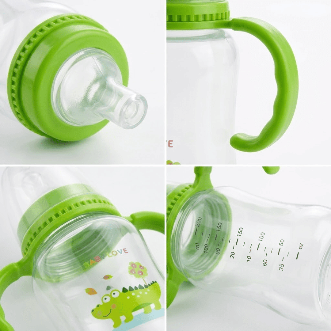 Baby Love Training Sippy Bottle – Soft Nipple, Easy-Grip Handles & Anti-Colic Design