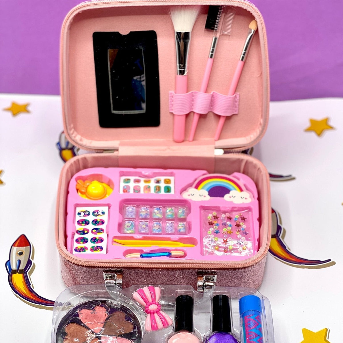 Mermaid Sparkle Portable Makeup Suitcase – Glitter Beauty Vanity Case Set 🧜♀️✨💄