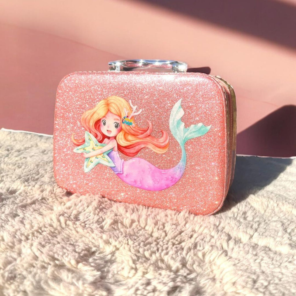 Mermaid Sparkle Portable Makeup Suitcase – Glitter Beauty Vanity Case Set 🧜♀️✨💄
