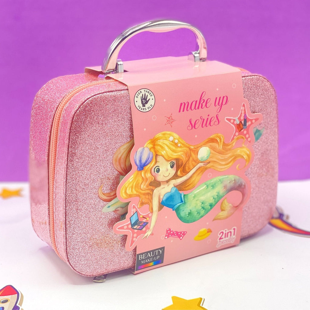 Mermaid Sparkle Portable Makeup Suitcase – Glitter Beauty Vanity Case Set 🧜♀️✨💄