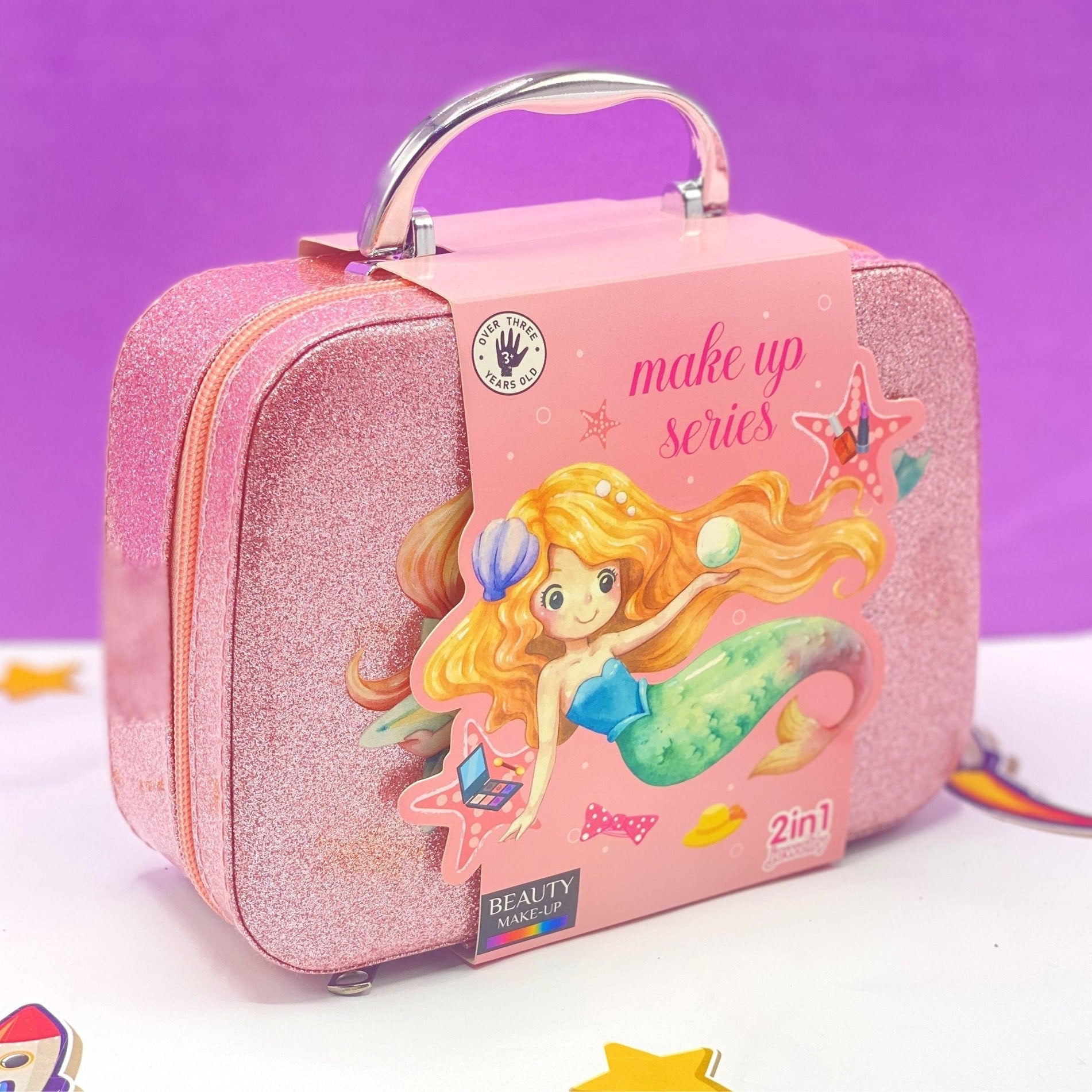 Mermaid Sparkle Portable Makeup Suitcase – Glitter Beauty Vanity Case Set 🧜♀️✨💄