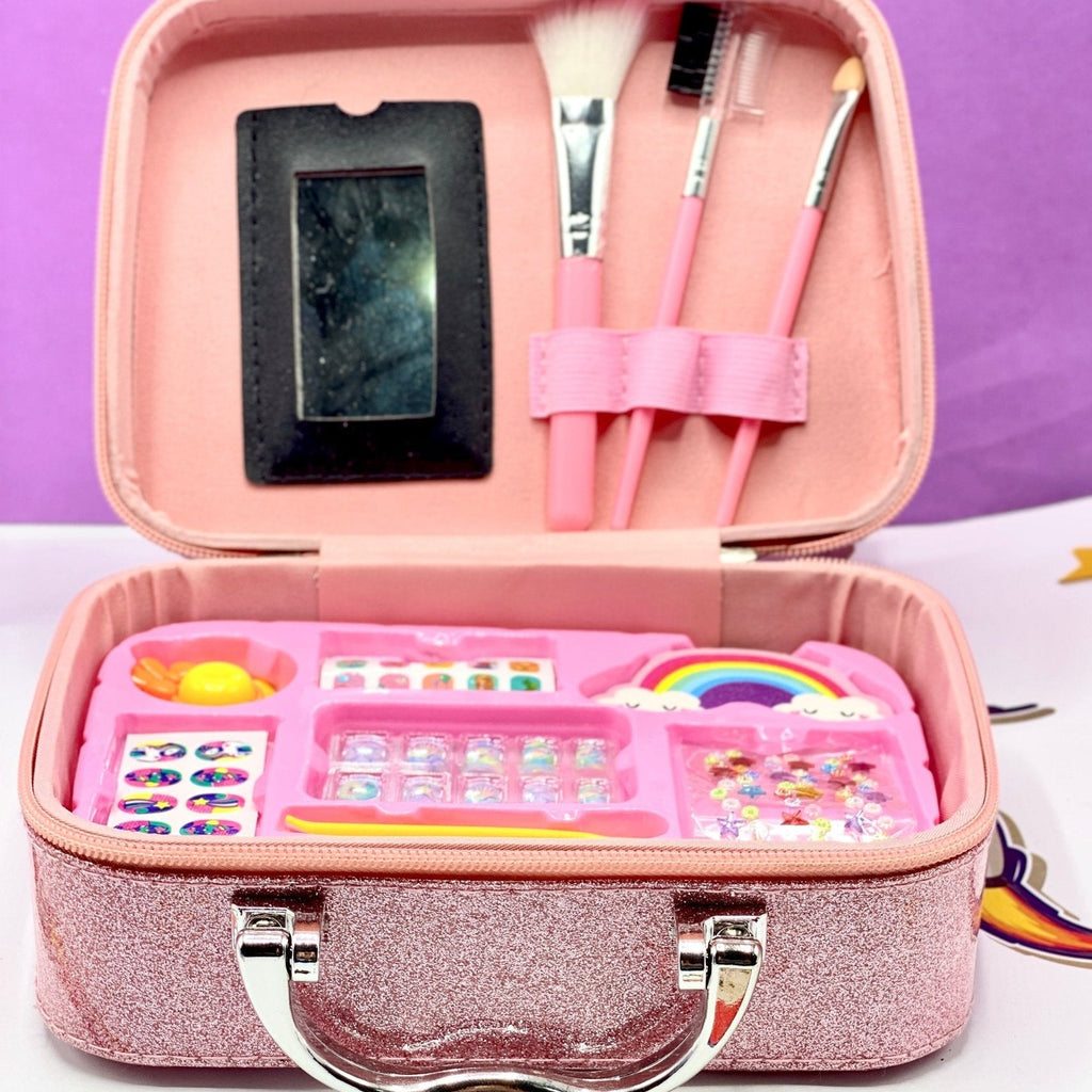 Mermaid Sparkle Portable Makeup Suitcase – Glitter Beauty Vanity Case Set 🧜♀️✨💄