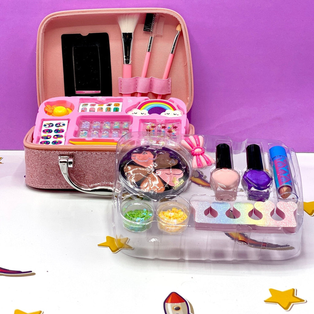 Mermaid Sparkle Portable Makeup Suitcase – Glitter Beauty Vanity Case Set 🧜♀️✨💄