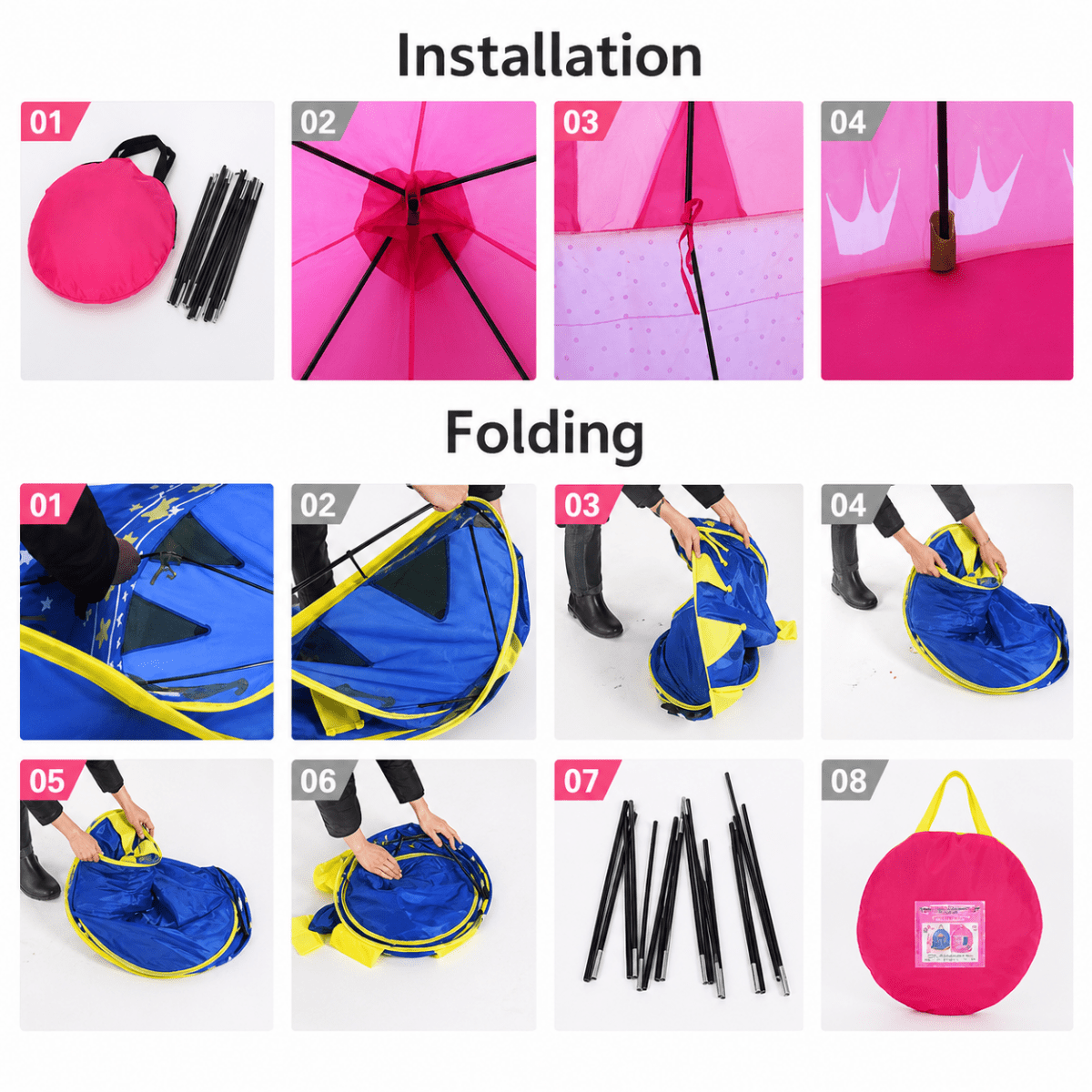 Castle Play House Portable Tent – Kids Princess & Adventure Play Castle 🏰✨👑