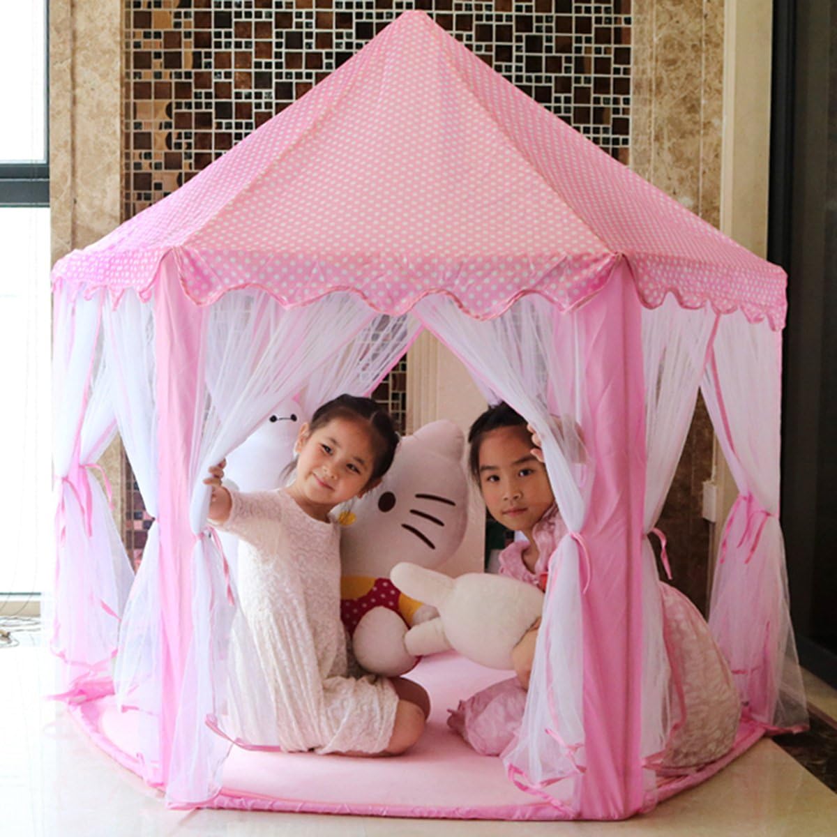 Castle Shaped Cute Princess Tent House – Royal Play Castle for Kids 👑🏰✨