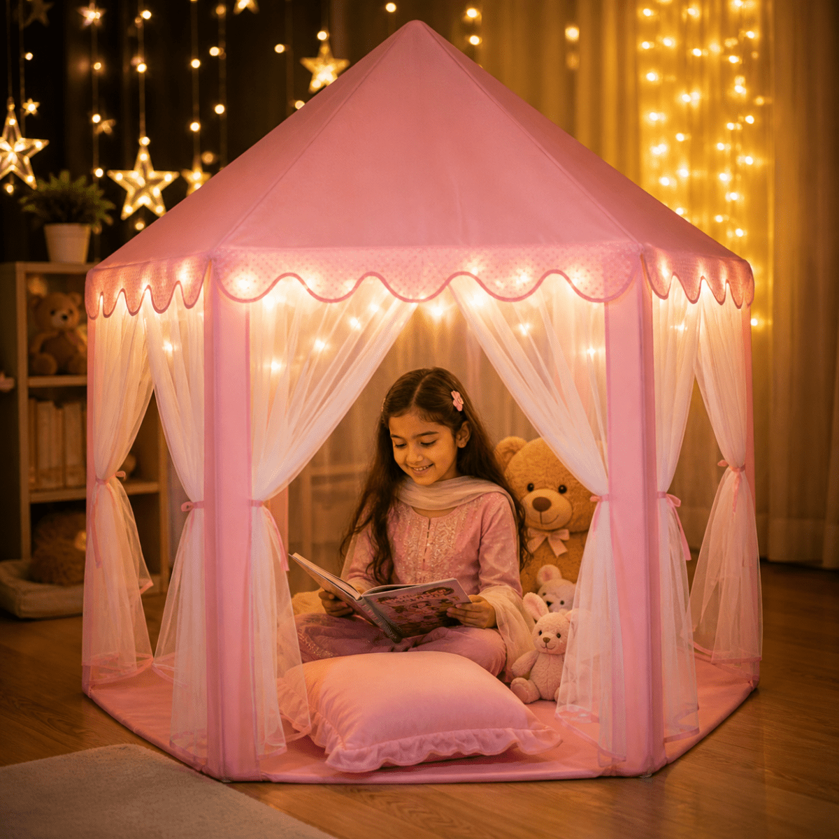 Castle Shaped Cute Princess Tent House – Royal Play Castle for Kids 👑🏰✨
