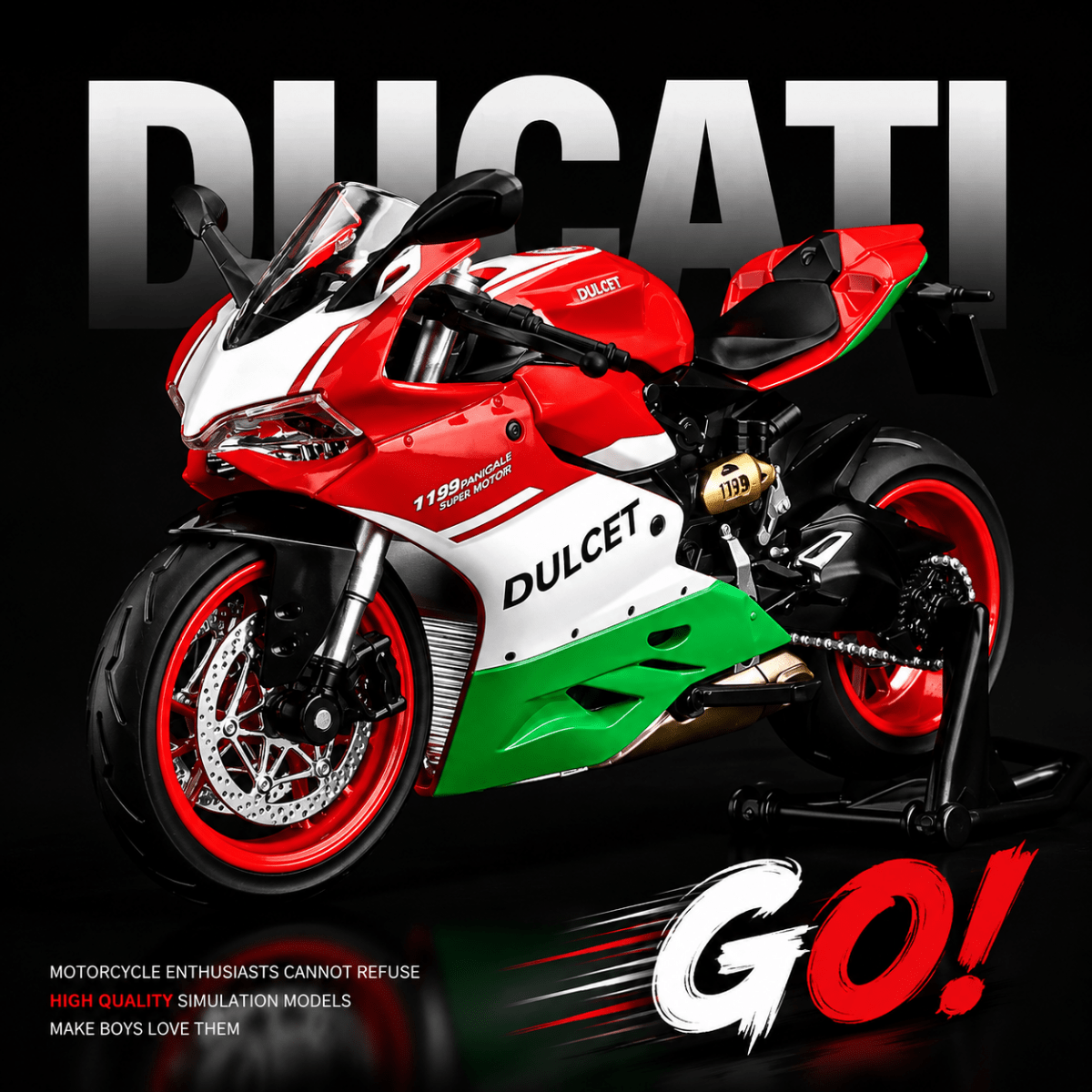 Premium Racing Sports Bike Model with Lights & Sound Effects