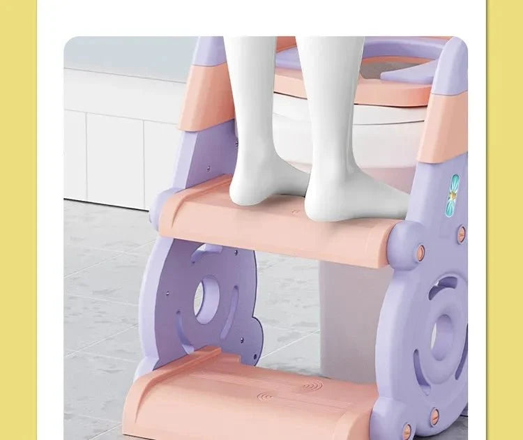 Child-Friendly Commode Ladder with Non-Slip Steps