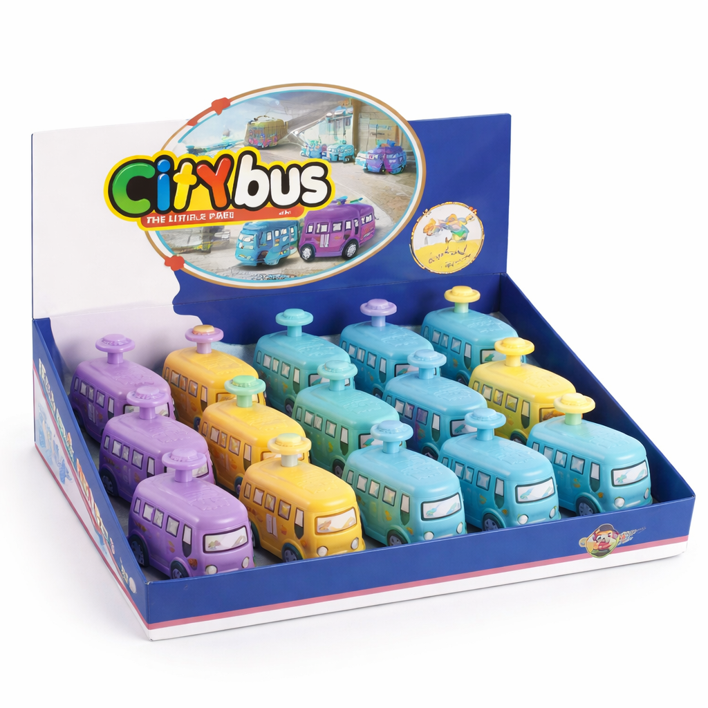 CityBus Push & Go Mini Bus – Colorful Urban Vehicle | 1 Pcs