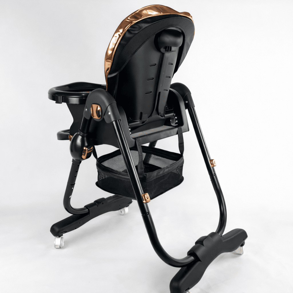 Comfort Seat Premium Baby Feeding High Chair with Wheels &  Secure Safety Belt