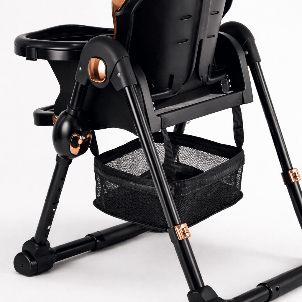 Comfort Seat Premium Baby Feeding High Chair with Wheels &  Secure Safety Belt