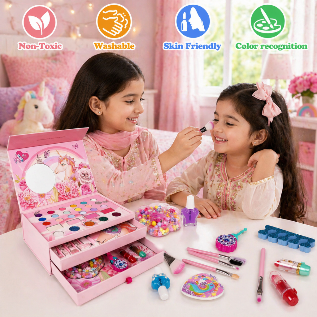 Complete Makeup Layers Cosmetics Box – Multi Layer Beauty Case Set 💄✨🎀