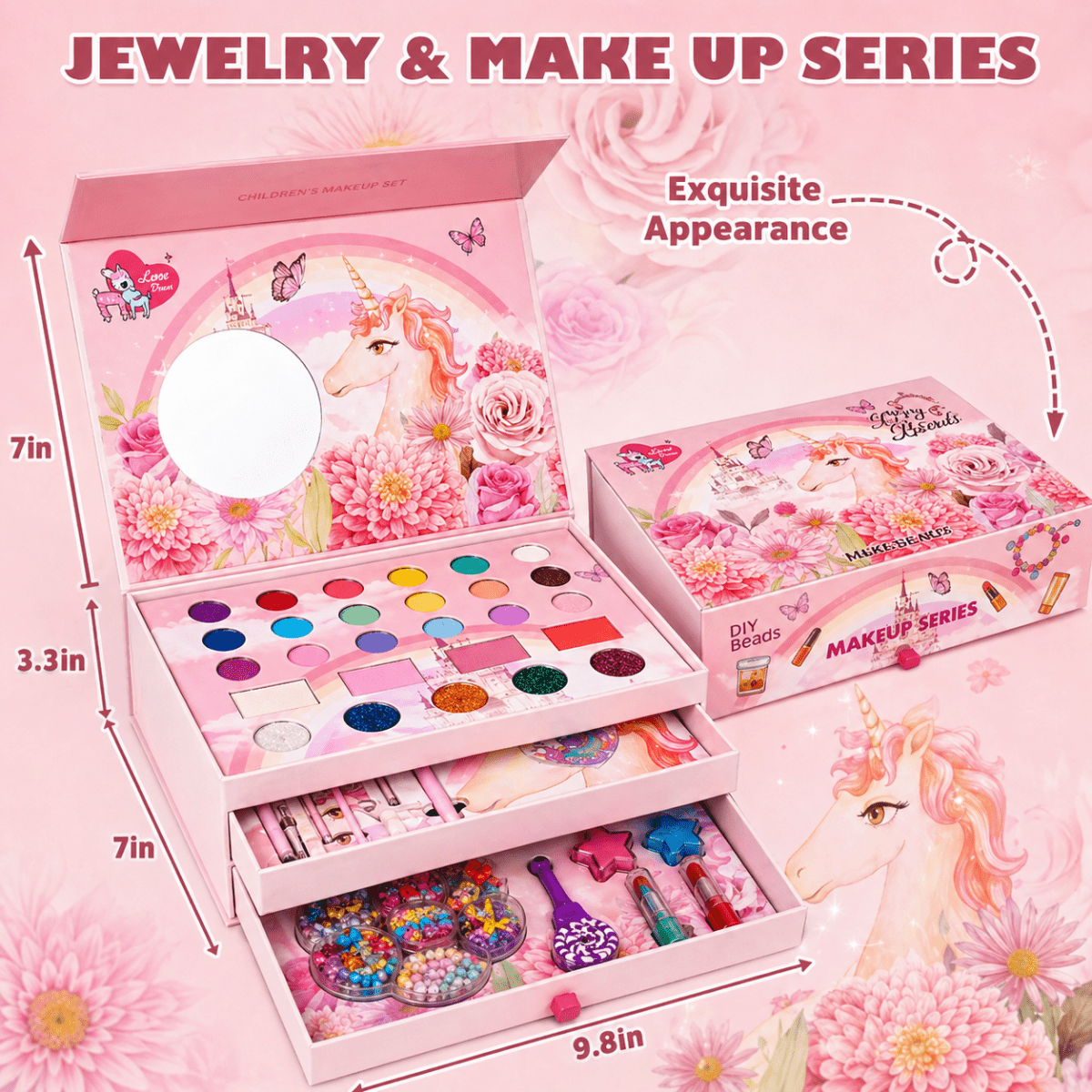 Complete Makeup Layers Cosmetics Box – Multi Layer Beauty Case Set 💄✨🎀