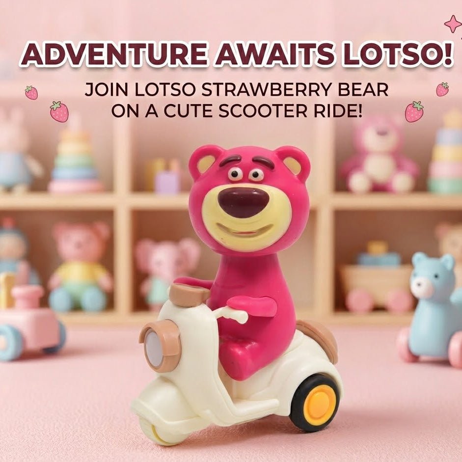 Cute Bear Push Scooter – Friction Powered Ride-On Mini Car