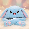 Cute Bunny Blue Winter Hat with Plush Ears & Lights – Soft Warm & Cozy Headwear