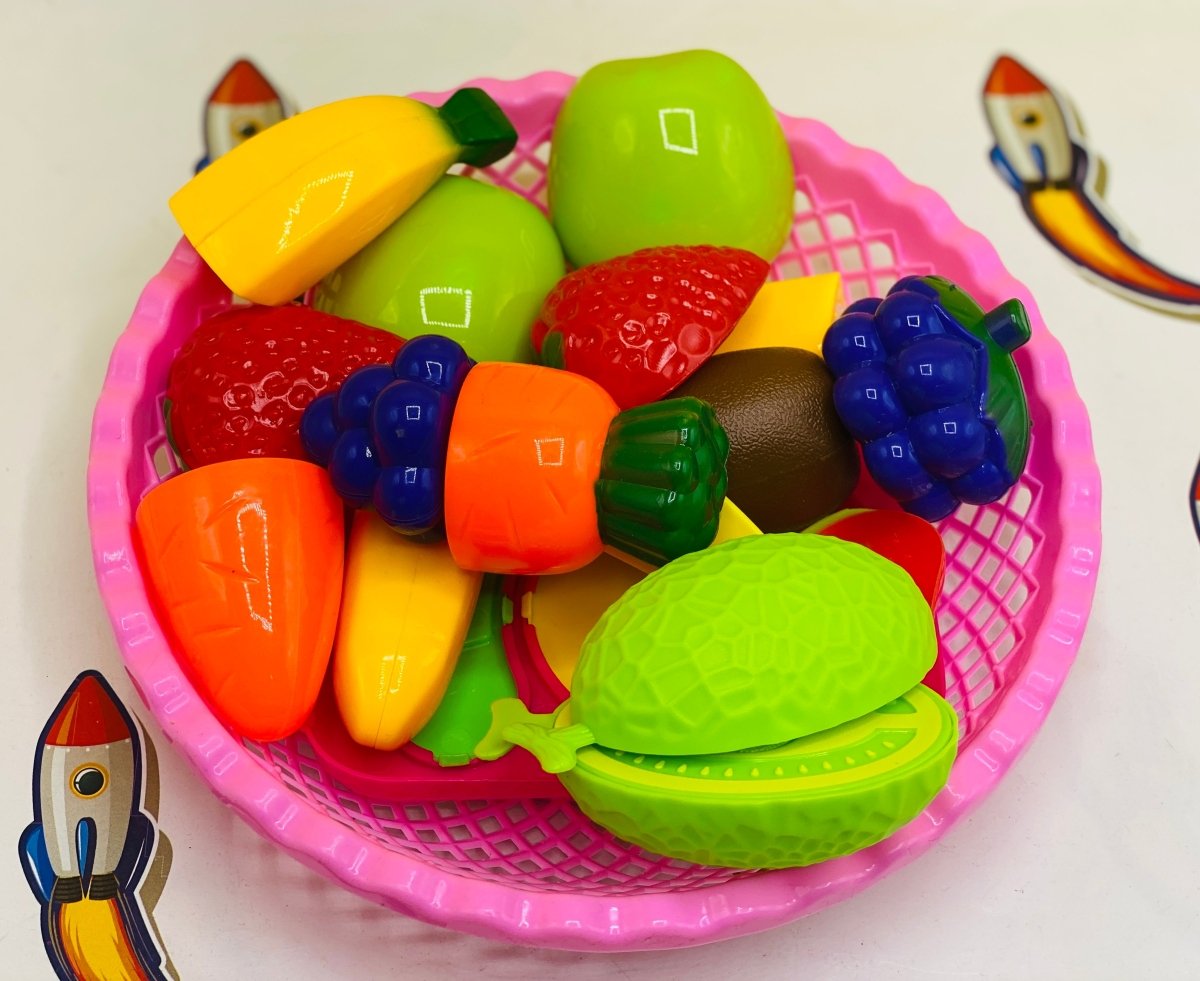 Colorful Pretend Play Fruit & Vegetable Basket Set