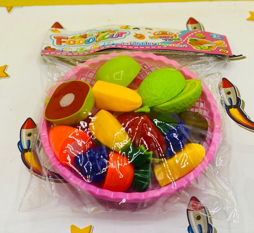 Colorful Pretend Play Fruit & Vegetable Basket Set
