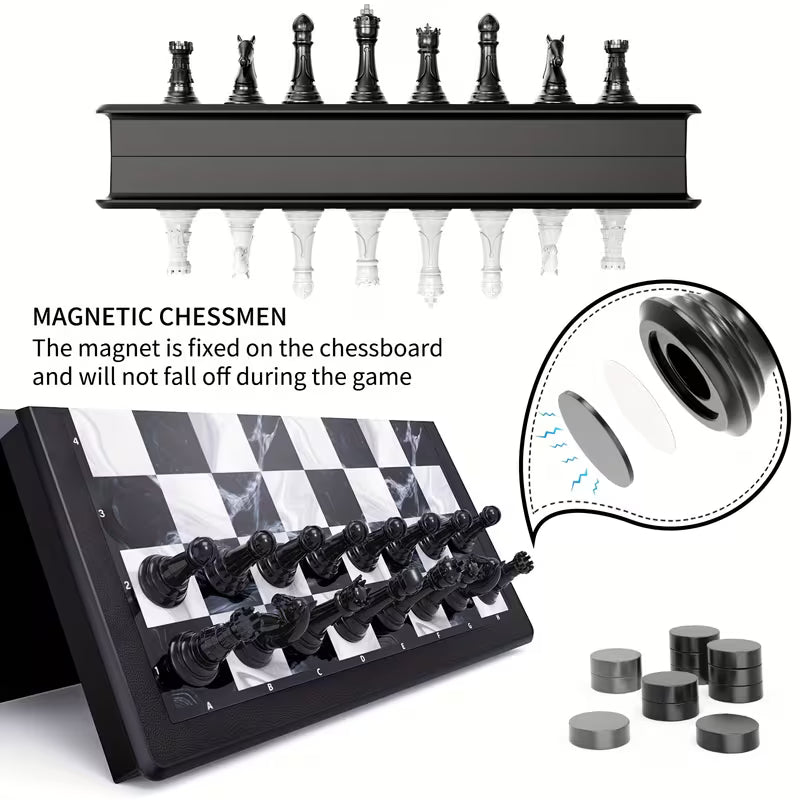 Magnetic Folding Chess Set for Kids & Travel – 25cm Portable Strategy Board Game