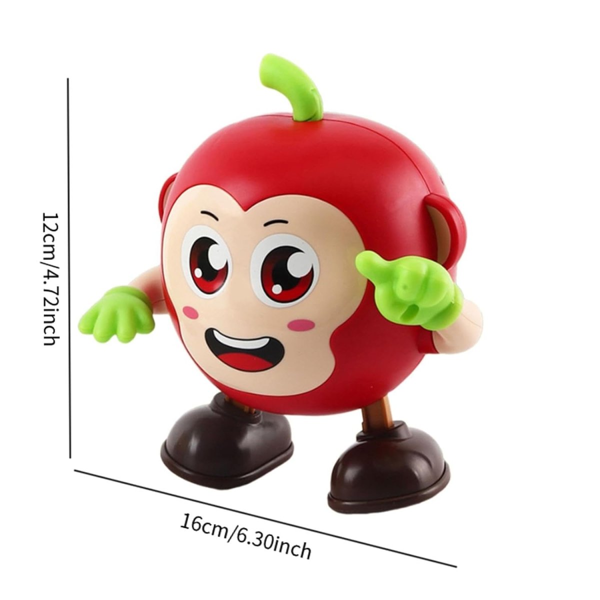 Dancing Apple Monkey Cartoon Character With Lights