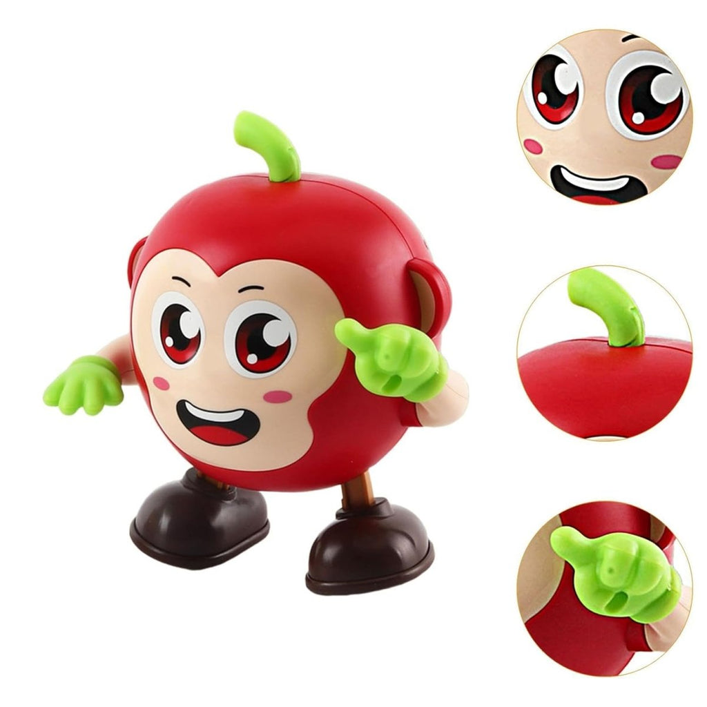 Dancing Apple Monkey Cartoon Character With Lights