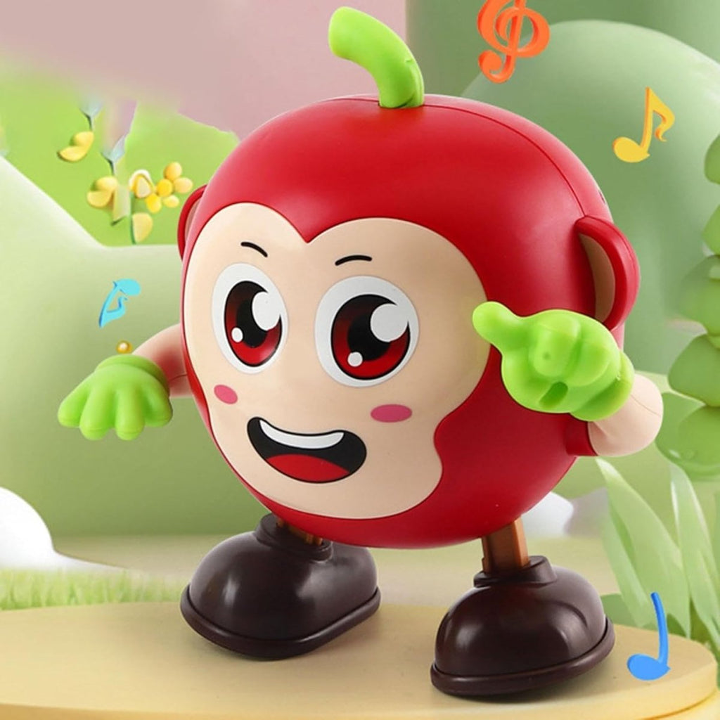 Dancing Apple Monkey Cartoon Character With Lights