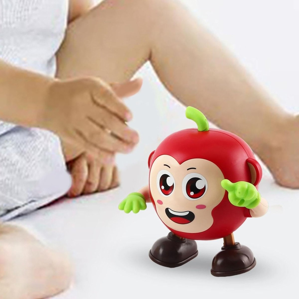 Dancing Apple Monkey Cartoon Character With Lights
