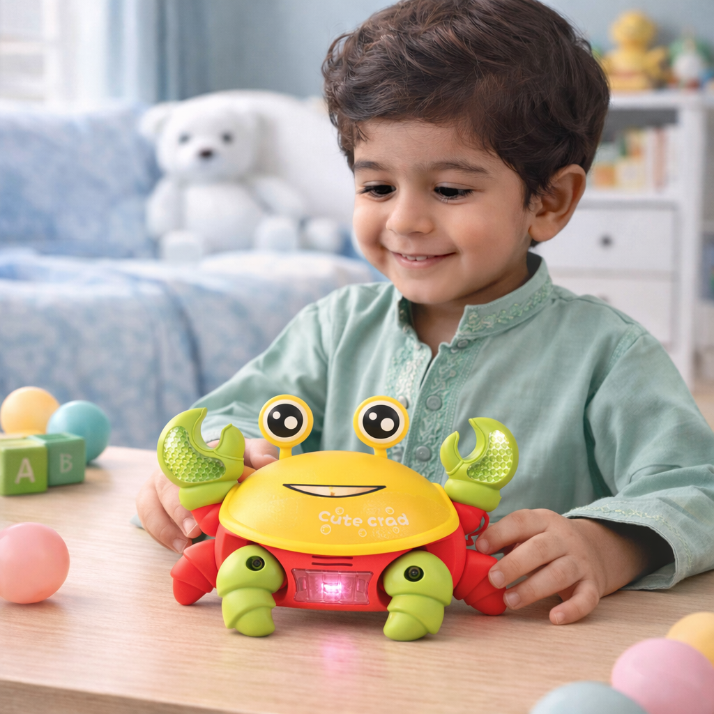 Dancing Musical Crab Toy with Lights – Crawling, Music & Sensory Fun