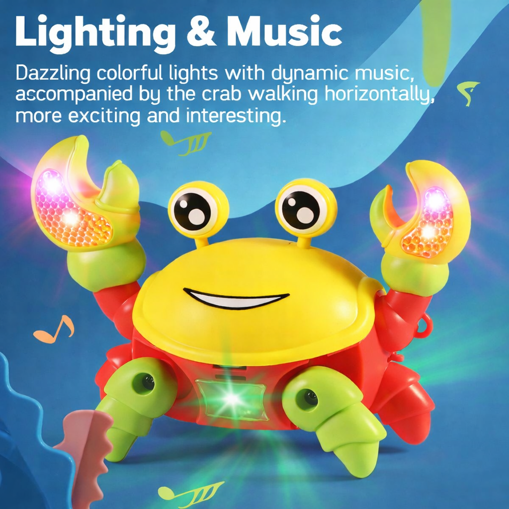 Dancing Musical Crab Toy with Lights – Crawling, Music & Sensory Fun