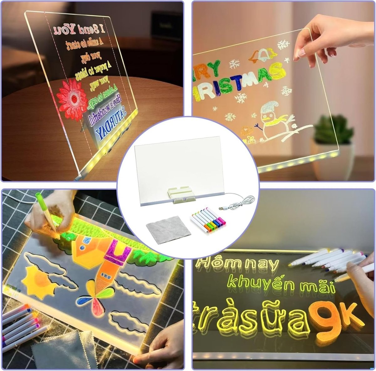 DIY LED Acrylic Writing Board Lamp – Creative Glow Board