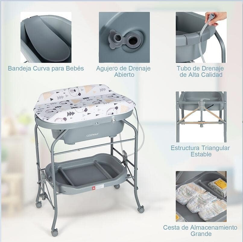 Costway Baby Bath Station For Everyday Use | Pink