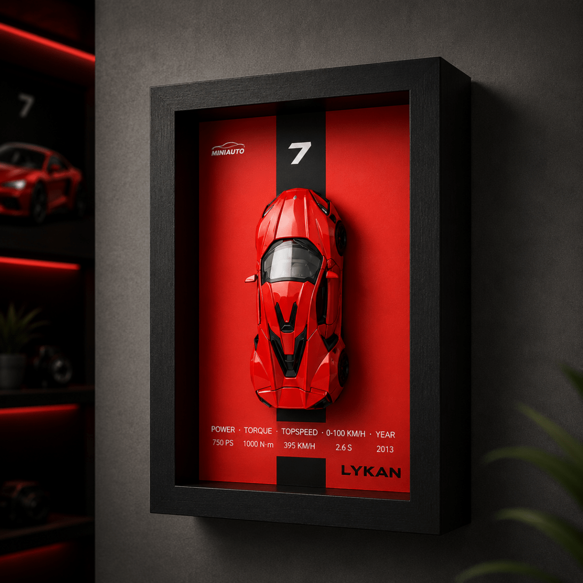 3D Display Frame 1:32 Lykan Diecast Model