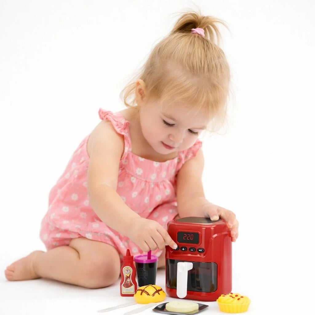 Kids Pretend Play Air Fryer Kitchen Set with Light