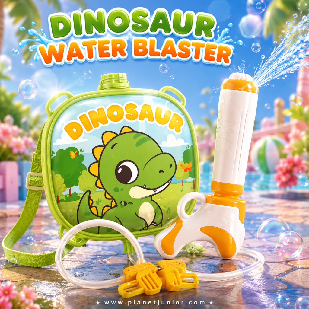 Dinosaur Backpack Water Gun Blaster for Kids – Long Range Summer Spray