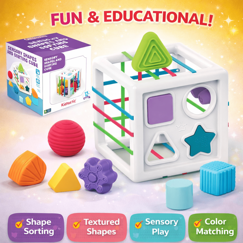 Early Shape Sorting  Learning Sensory Activity Cube for Toddlers