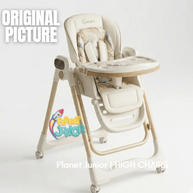Electric Baby Feeding High Chair with Swing & Height Adjustment – Beige