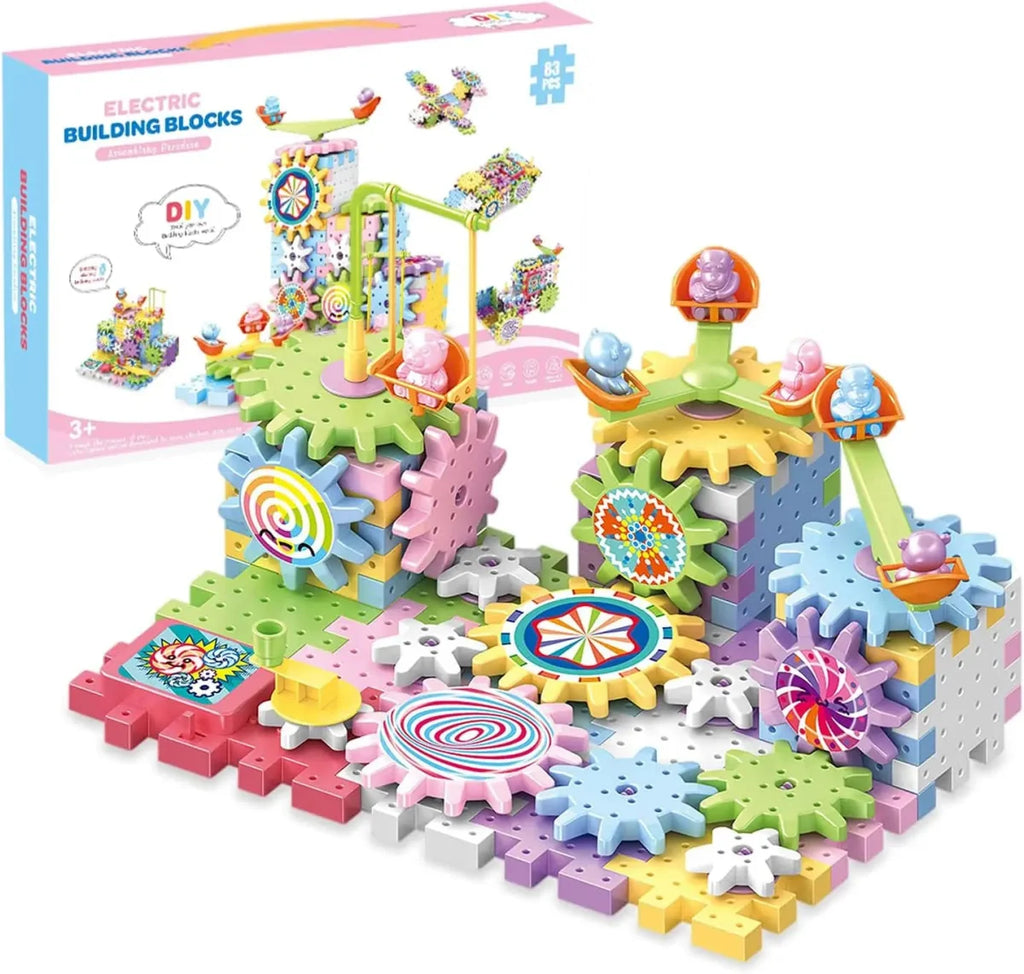 Electric Gear Spinning STEM Building Blocks