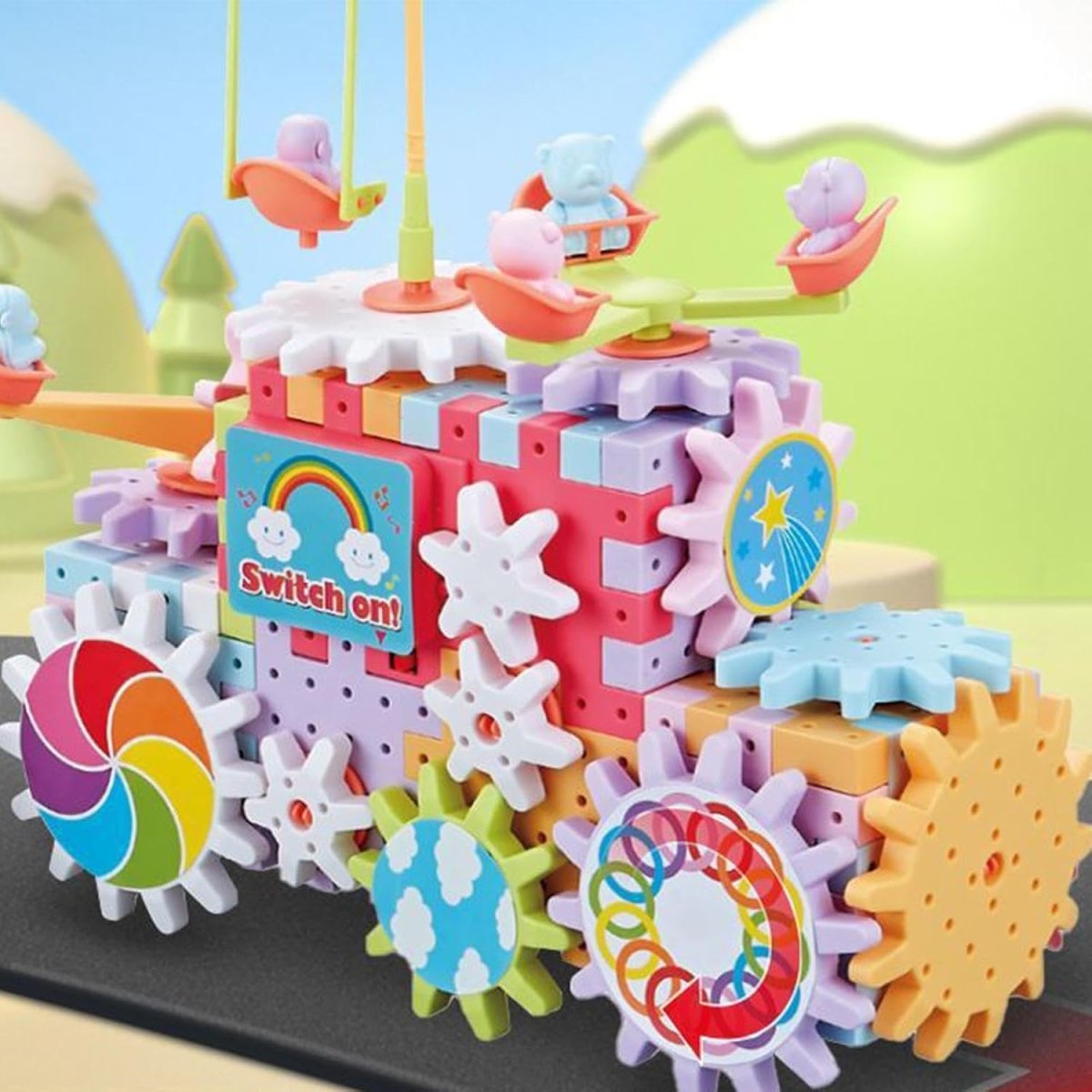 Electric Gear Spinning STEM Building Blocks