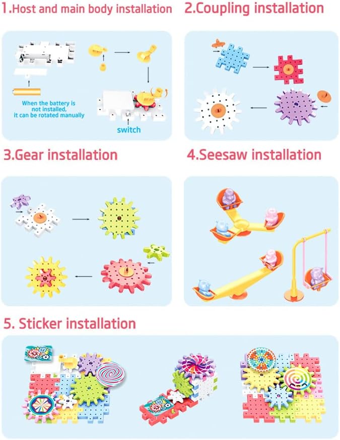 Electric Gear Spinning STEM Building Blocks