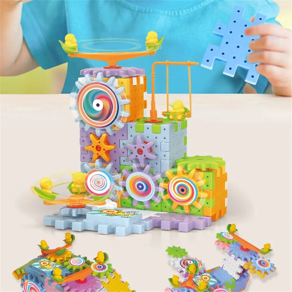 Electric Gear Spinning STEM Building Blocks