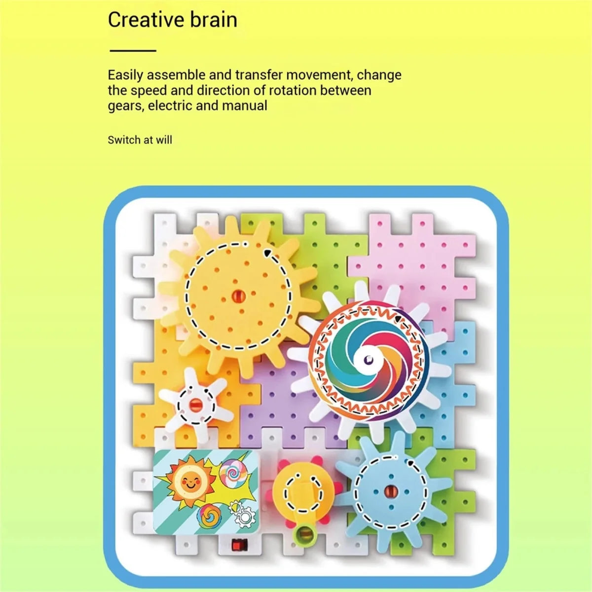 Electric Gear Spinning STEM Building Blocks